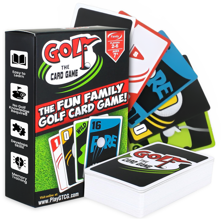 Golf the Card Game Box with Spread of Cards.