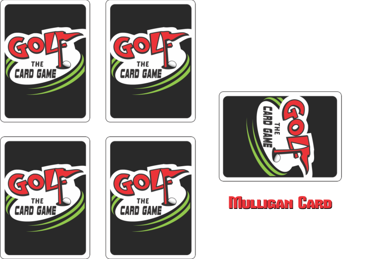 Five black playing cards with "GOLF" and a logo, including one labeled "Millennium Card."