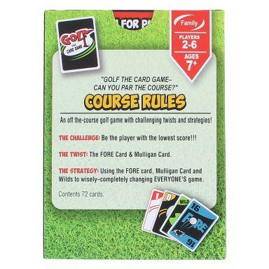 Course rules for "Golf" card game, including player guidelines and strategy tips.